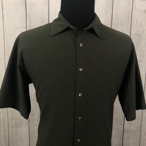 Nike Tiger Woods M Dark Green Button-Front Shirt